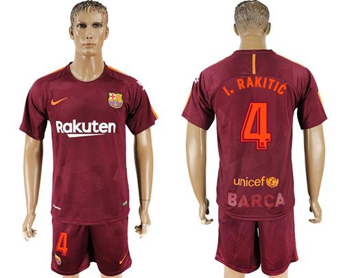 Barcelona #4 I.Rakitic Sec Away Soccer Club Jersey